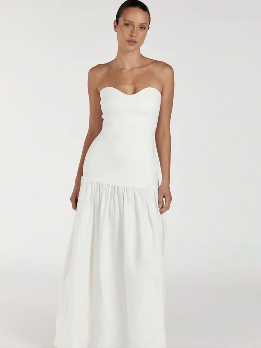White Strapless Maxi Skirt